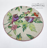 Bird On A Branch Hand Beaded Dining Table Mat Set Of 6